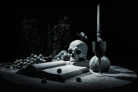 Hans Op de Beeck leker friskt med barockens konsthistoria och dess vanitasmotiv. Här ett stilleben i storlek XL.