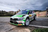 Emil Lindholm kämpar om VM-titeln i WRC2-klassen.