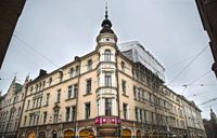 SFV:s fastighet på Georgsgatan i centrala Helsingfors där paradvåningen på närmare 300 kvadratmeter finns. Arkivbild. 