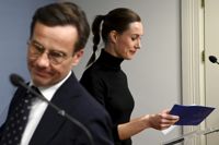 Under en kort stund började Sveriges statsminister Ulf Kristersson översätta svenska till engelska för kollegan Sanna Marin förra fredagen.