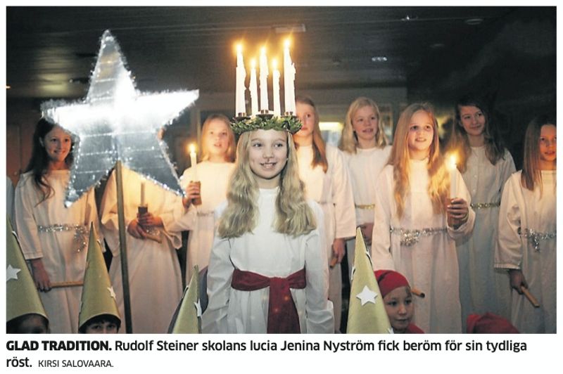 Jenina Nyström uppträdde som lucia redan i skolan.