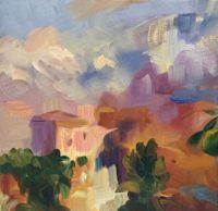 I Österbergs verk inspirerade av Joaquin Sorolla är färgerna lånade från den kända konstnärens palett.