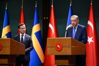 Pressträffen med de två regeringscheferna hölls i presidentpalatset i Ankara.
