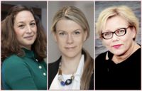 KSF Medias vd Anna Hellerstedt, Hufvudstadsbladets chefredaktör Erja Yläjärvi och förra chefredaktören Susanna Landor.