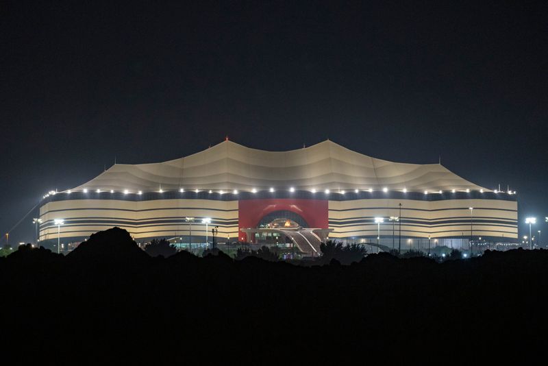 al-Bayt-stadion, som påminner om ett jättelikt beduintält, är en av Qatars åtta VM-arenor. Arkivbild.