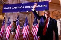 Expresidenten Donald Trump talade till sina anhängare vid egendomen Mar-a-Lago i Florida.
