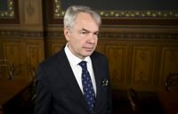 Utrikesminister Pekka Haavisto höll pressträff på Ständerhuset på onsdagsmorgonen med anledning av explosionen i Polen.