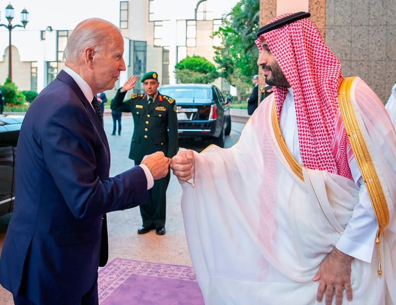 USA president Joe Biden och kronprins Mohammed bin Salman.