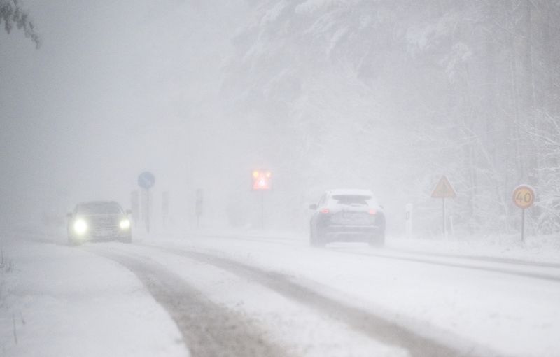 Snöoväder i sydöstra Sverige under lördagen.