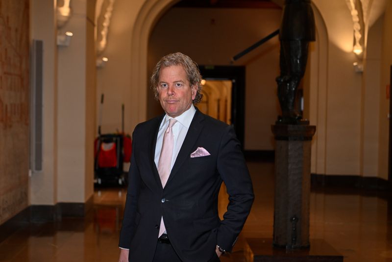 Advokat Björn Sandin inför fredagens rättegång i Stockholm tingsrätt.