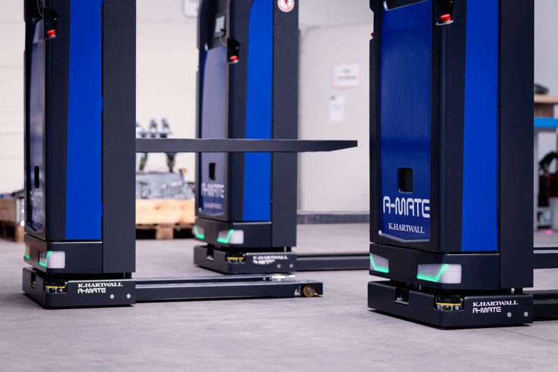 Roboten A-Mate hör till K. Hartwalls nya produktsegment, där traditionella lastbärare kombineras med automation.