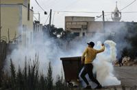 Palestinska demonstranter och israeliska styrkor drabbade samman förra fredagen i samband med en palestinsk protest mot att Israel beslagtagit palestinska områden på Västbanken.