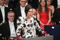 Svenska Akademiens ständiga sekreterare Sara Danius under Nobelprisutdelningen på söndagen.