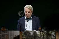 Utrikesminister Pekka Haavisto talade inför de Grönas partifullmäktige på lördagen.