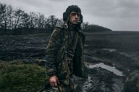 En ukrainsk soldat i Donetskregionen i östra Ukraina. Bild från i tisdags.