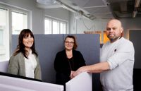 Bettina Sjöström, Anne Wetterstrand och Johan Park-Björklund jobbar med kommunförsöket i Borgå.