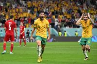 Mathew Leckies matchvinnare mot Danmark bar Australien till åttondelsfinalerna där man möter jättefavoriten Argentina.