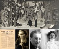 Teater var det mest brännande konstproblemet i det tidiga 1920-talets Finland och diskuterades flitigt i kulturtidskriften Ultra vars första nummer utkom i september 1922. Tongivande redaktörer var Hagar Olsson och Elmer Diktonius, medan Edith Södergran medverkade i egenskap av poesins förnyare i Finland. Bilden upptill är från Svenska Teaterns uppsättning av Henrik Ibsens skådespel John Gabriel Borkman som hade premiär den 11 december 1922 på Svenska Teatern i regi av Helge Wahlgren.