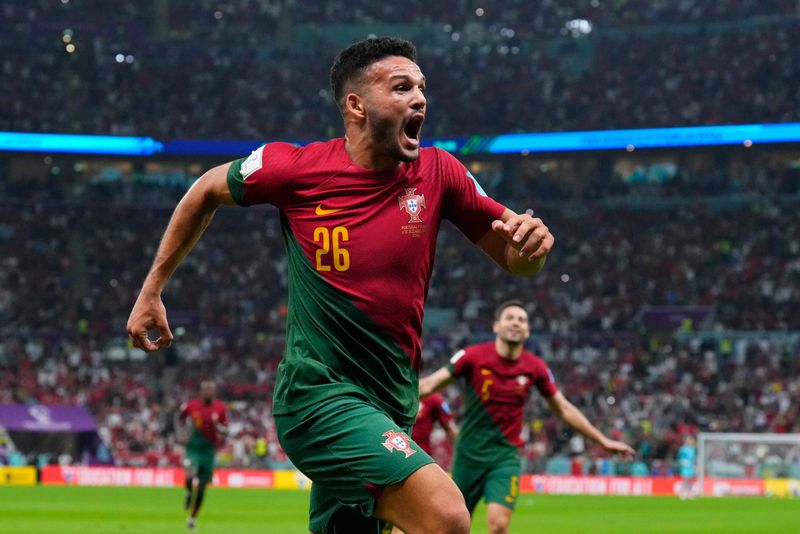 Goncalo Ramos stod för tre av målen i segern i åttondelsfinalen mot Schweiz.