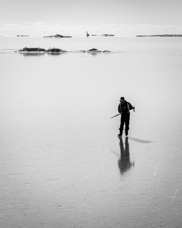 Skridskoturen ut till Bengtskär 22.3.2013 blev en minnesvärd dag för Patrick Blom.