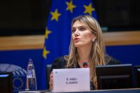 Grekiska Eva Kaili sitter i EU-parlamentet sedan 2014. Arkivbild.