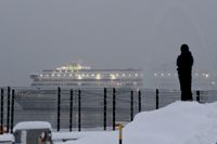 Tallink Mystar anländer till Helsingfors på sin jungfruresa den 13 december 2022. 