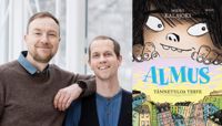 Mikko Kalajoki, till vänster, är författare till Runeberg Junior-nominerade barnromanen Almus, tännetuloa terve. Jani Itkonen har illustrerat boken.
