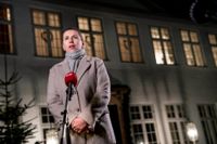 Statsminister Mette Frederiksen på en presskonferens i söndags.