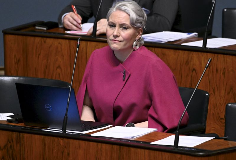 Riitta Mäkinen höll SDP:s gruppanförande i riksdagens budgetdebatt och förde där fram förslaget om ett tak för elpriset i Finland.