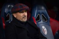 Sinisa Mihajlovic vid en match mellan Bologna och Roma i december 2021. Arkivbild.