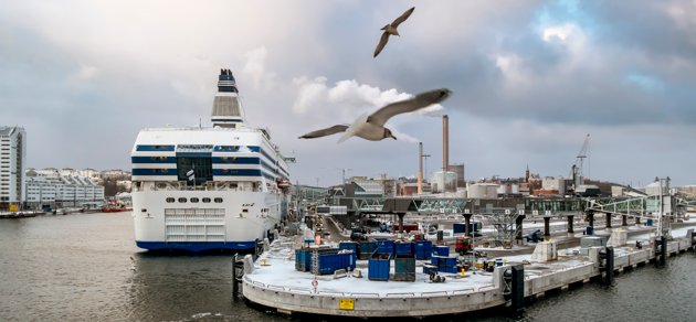 Värtahamnen i Stockholm där kollisionen inträffade,