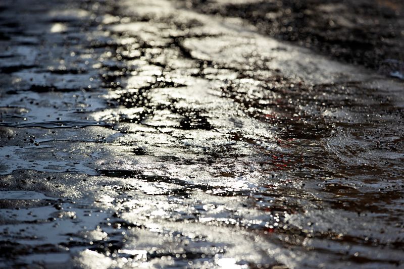 Slask, snöslask, Borgå, is, isig trottoar