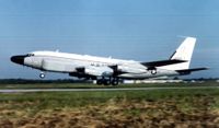 Ett amerikanskt signalspaningsflygplan av typen RC-135. Arkivbild.