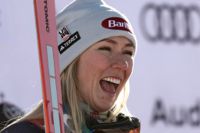 Mikaela Shiffrin närmar sig Ingemar Stenmark. Arkivbild.