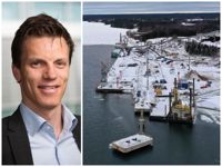Det planerade stålbruket ska enligt planerna byggas längre in i viken än Ingå hamn som syns på bilden. Det norska investeringsbolagets vd Hans Fredrik Wittusen förklarar beslutet att storsatsa i västra Nyland.