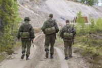 Reservister på övning i Nurmes i Norra Karelen.