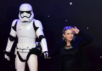 Carrie Fisher på The Force Awakens Europapremiär. Arkivbild.