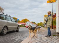 NÄSTA PROJEKT. Lisbeth Kuntti tillsammans med hunden Luna är på väg hem längs den norra delen av strandvägen som är nästa renoveringsprojekt.