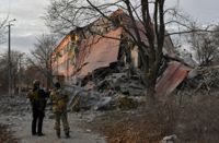 Tidigare rysk förstörelse i Kramatorsk, den här gången träffades en skola. Arkivbild.