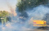 Tårgas användes mot demonstrerande utanför universitetet i huvudstaden Teheran. Bilden är tagen i början av oktober.