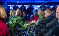Sveriges överbefälhavare Micael Bydén och den förre svenska försvarsministern Peter Hultqvist under säkerhetskonferensen Folk och försvar i Sälen.