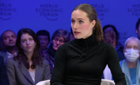 Sanna Marin intervjuades av CNN i Davos.