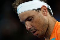 Rafael Nadal under matchen mot Mackenzie McDonald.