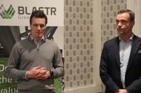 Hans Fredik Wittusen, vd för företaget Blastr Green Steel, och Ingås kommundirektör Robert Nyman berättade om projektet att bygga ett stålverk för grön stålverkning i Joddböle.