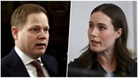 Centerns riksdagsledamot Markus Lohi och statsminister Sanna Marin (SDP).