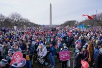 Så här såg det ut när abortmotståndare samlades i Washington DC i januari i fjol. Arkivbild.