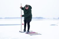 Rengör mattor vintertid ute i snön. Låt mattan först bli kall utomhus innan du lägger snön på mattan.