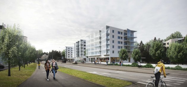 Fantombild. Så här tänker sig planläggarna på staden att Gäddviks centrum kunde se ut i framtiden. Arbetet med att uppdatera detaljplanen för kvarteret med köpcentret har precis börjat.