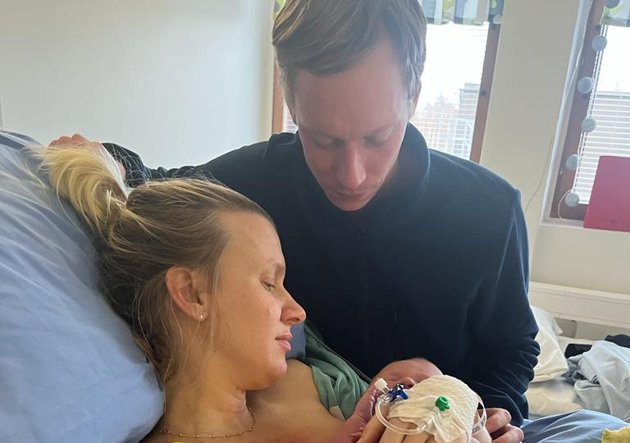 Sandra Eriksson och Magnus Berglund blev föräldrar i slutet av januari.