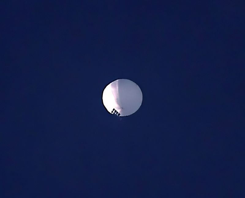 En ballong på hög höjd över Billings i Montana. USA håller för närvarande på att spåra en misstänkt kinesisk övervakningsballong som har setts i amerikanskt luftutrymme de senaste dagarna.
